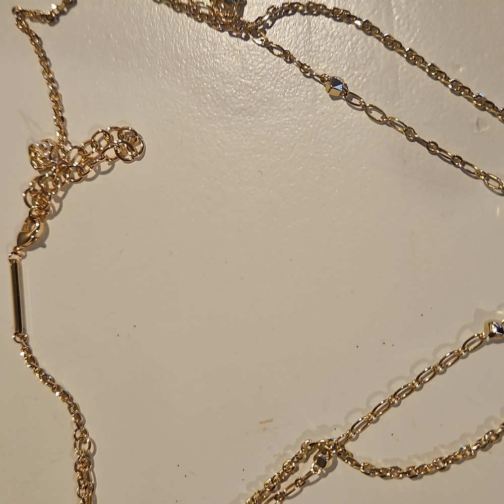 Kendra Scott Gold Layered Necklace with Green Pendant - Picture 4 of 4